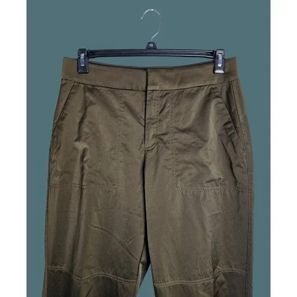 Athleta Radiant Jogger Pants Tapered Leg Zip Ankle Shiny Women Size 8 Tall - Picture 4 of 11